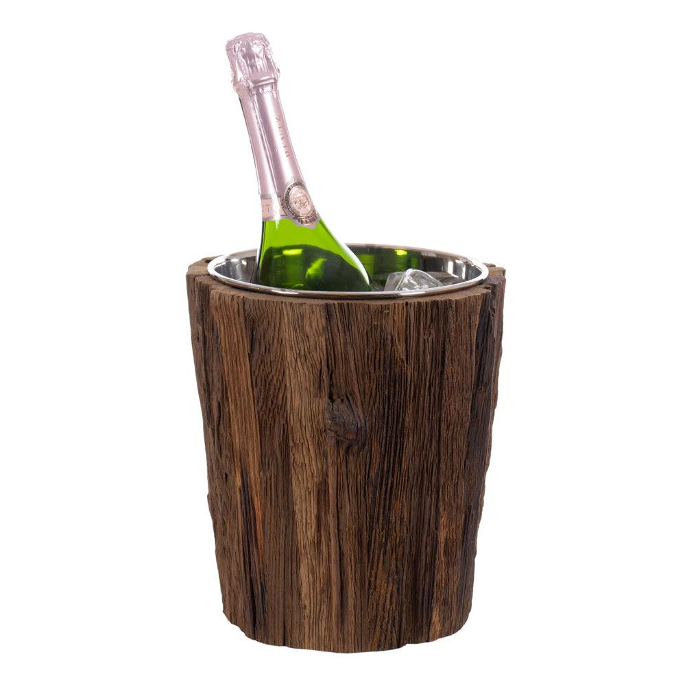 RECYCLED Vinkylare i återvunnet trä/krom | A-Grossisten